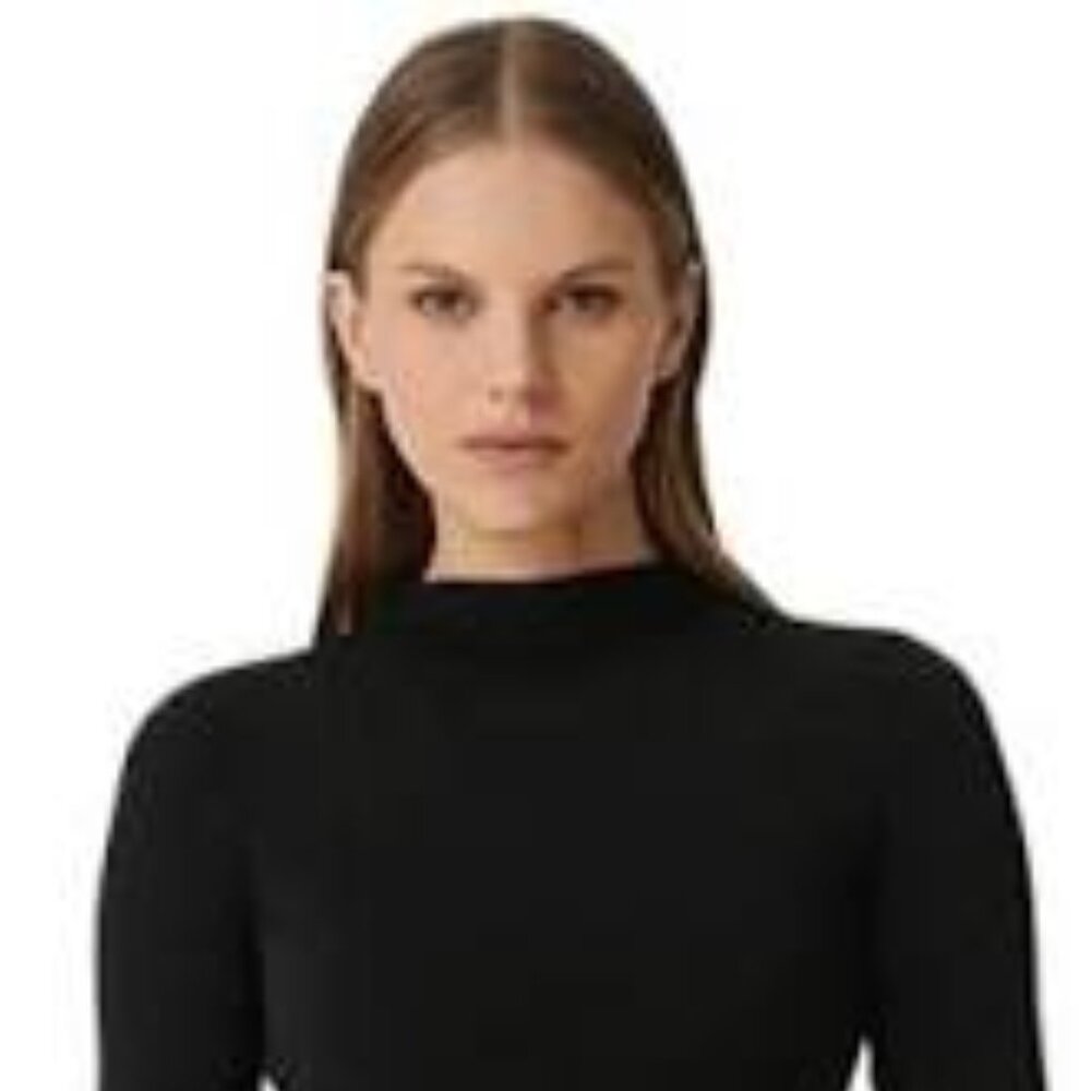 ruched turtleneck maxi dress